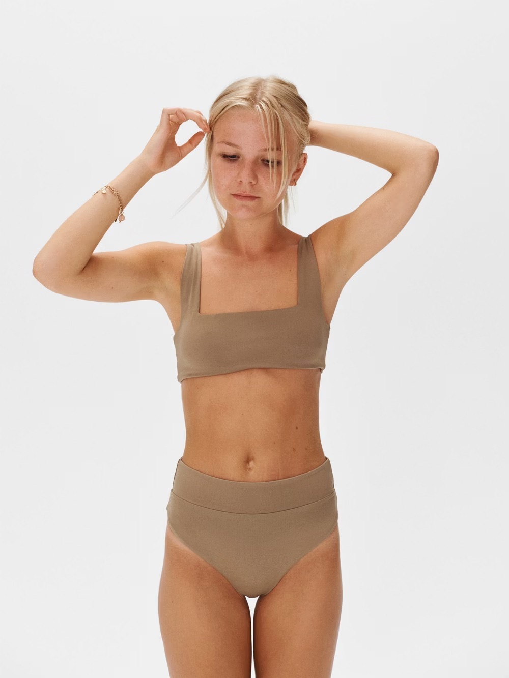 Djerf Avenue Square Bikini Top - Biscuit - XS